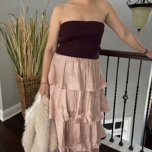 Strapless tiered maxi dress